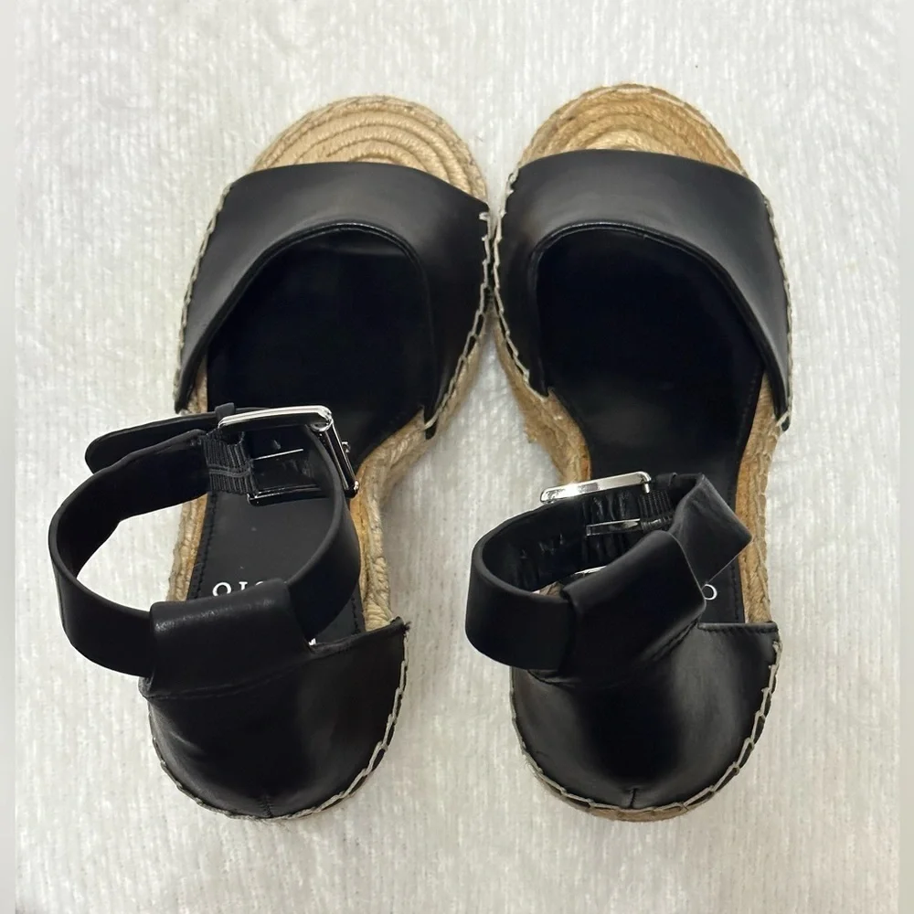 Vince Camuto Black Espadrille Sandals with Ankle Strap 💛🖤
